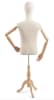 Male display dress form with natural canvas torso on wooden tripod base adjustable retail mannequin for boutiques and designers - Image 2 of 0