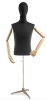 Male display dress form with bronze canvas torso on metal tripod base adjustable retail mannequin for boutiques and designers - Image 1 of 0