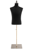 Male display dress form with natural canvas torso on flat metal base adjustable retail mannequin for boutiques and designers - Image 1 of 0