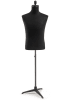 Male display dress form with natural canvas torso on metal tripod base adjustable retail mannequin for boutiques and designers - Image 1 of 0