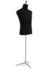 Male display dress form with natural canvas torso on metal tripod base adjustable retail mannequin for boutiques and designers - Image 2 of 0