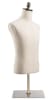 Male display dress form with natural canvas torso on flat metal countertop base - adjustable retail mannequin for boutiques and designers - Image 2 of 0