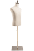 Male display dress form with natural canvas torso on flat metal base - adjustable retail mannequin for boutiques and designers - Image 2 of 0