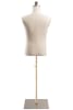 Male display dress form with natural canvas torso on flat metal base - adjustable retail mannequin for boutiques and designers - Image 3 of 0