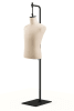 Male display dress form with natural canvas torso on metal hanging base - adjustable retail mannequin for boutiques and designers - Image 2 of 0