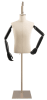 Male display dress form with natural canvas torso on metal hanging base - adjustable retail mannequin for boutiques and designers - Image 3 of 0