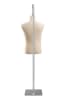 Male display dress form with natural canvas torso on metal hanging base - adjustable retail mannequin for boutiques and designers - Image 3 of 0