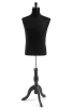 Male display dress form with natural canvas torso on wooden tripod base adjustable retail mannequin for boutiques and designers - Image 3 of 0