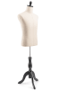 Male display dress form with natural canvas torso on wooden tripod base  adjustable retail mannequin for boutiques and designers - Image 2 of 0