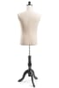 Male display dress form with natural canvas torso on wooden tripod base  adjustable retail mannequin for boutiques and designers - Image 3 of 0