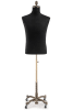 Male display dress form with natural canvas torso on metal rolling base adjustable retail mannequin for boutiques and designers - Image 1 of 0