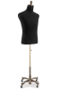 Male display dress form with natural canvas torso on metal rolling base adjustable retail mannequin for boutiques and designers - Image 2 of 0