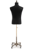 Male display dress form with natural canvas torso on metal rolling base adjustable retail mannequin for boutiques and designers - Image 3 of 0
