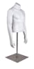 headless male torso display form with arms at sides and stainless steel base for retail clothing merchandising - Image 2 of 0