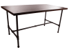 anthracite grey pipe collection retail display table with dark wood top - Image 1 of 0