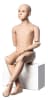 Realistic fiberglass 10T child mannequin with posable articulated joints and lifelike features on display base - Image 2 of 0