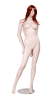 Realistic large bust female mannequin with fair skin tone and hands behind back pose from Mannequins Express. Perfect for showcasing dresses, lingerie, and form-fitting apparel in retail stores, boutiques, or trade show displays. - Image 1 of 0