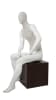 linen mixed fabric seated male mannequin matte white retail display mannequins express - Image 2 of 0