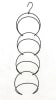 Black metal hanging hat rack with four rings for displaying multiple hats in retail setting - Image 1 of 0
