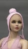 Realistic 56-inch tall female child mannequin in fleshtone fiberglass with arms crossed and a chrome steel base for retail clothing displays. - Image 2 of 0
