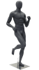 Athletic male egghead mannequin with a ripped muscular build in matte gray fiberglass, featuring a square brushed metal base. - Image 2 of 0