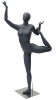 Athletic Gray Egghead Female Yoga Mannequin - Dancer Pose - Image 1 of 0