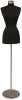 Female size 6/8 foam covered dress form with round brushed metal base and neck cap for retail garment display. - Image 2 of 0