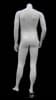 Headless male mannequin in matte white fiberglass with magnetic arms and a dual-support glass base. - Image 3 of 0