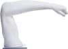 Glossy white tabletop muscular arm display mannequin with steel base - Image 1 of 0