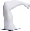 Glossy white tabletop muscular arm display mannequin with steel base - Image 2 of 0
