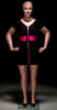 Plus size female fiberglass mannequin in fleshtone with molded hair, hands on hips, and a round metal base. - Image 1 of 0