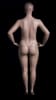 Plus size female fiberglass mannequin in fleshtone with molded hair, hands on hips, and a round metal base. - Image 3 of 0