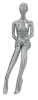 silver chrome female mannequin sitting pose egghead headless retail display mannequins express - Image 1 of 0