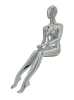 silver chrome female mannequin sitting pose egghead headless retail display mannequins express - Image 2 of 0