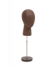 Brown Leatherette Egghead Form Display with Adjustable Base - Image 1 of 0