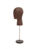 Brown Leatherette Egghead Form Display with Adjustable Base - Image 2 of 0