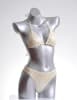 Silver fiberglass headless female 3/4 mannequin torso for tabletop retail apparel displays - Image 1 of 0
