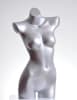 Silver fiberglass headless female 3/4 mannequin torso for tabletop retail apparel displays - Image 2 of 0