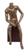 metallic pewter seated male mannequin headless retail display mannequins express - Image 1 of 0