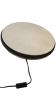 Silver electric rotating mannequin base with 360-degree motorized spinner and 5-foot power cord for retail window displays. - Image 1 of 0