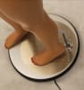 Silver electric rotating mannequin base with 360-degree motorized spinner and 5-foot power cord for retail window displays. - Image 2 of 0