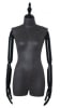 Black Leatherette 3/4 Torso Female Body Display Form with Posable Wood Arms - Image 1 of 0