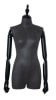 Black Leatherette 3/4 Torso Female Body Display Form with Posable Wood Arms - Image 5 of 0