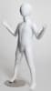 Glossy white 3-year-old child mannequin with an egghead design made of sturdy fiberglass on a brushed metal base. - Image 2 of 0