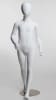 Matte white 5-year-old child fiberglass mannequin with egghead design and a sturdy brushed metal base. - Image 1 of 0