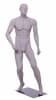 Matte grey athletic male soccer player mannequin for sports apparel and retail display - Image 1 of 0