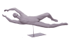 Matte grey soccer male mannequin in goalkeeper pose for sports apparel and athletic retail display - Image 2 of 0
