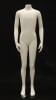 Matte white headless child mannequin for 12-13 year old clothing on a round metal base. - Image 1 of 0
