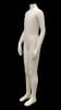 Matte white headless child mannequin for 12-13 year old clothing on a round metal base. - Image 3 of 0