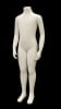 Matte white fiberglass headless child mannequin for 8-9 year old clothing displays with a base. - Image 2 of 0